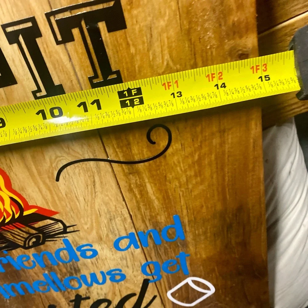 nwt…custom made sign that says welcome to fire pit where friends and marshmallow - Picture 5 of 6